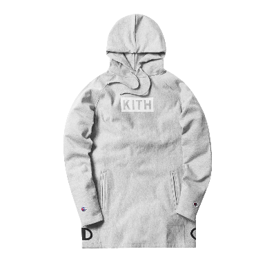KITH X CHAMPION EXTENDED HOODIE 'HEATHER GREY'