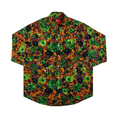 SUPREME DIGI FLORAL CORDUROY SHIRT 'GOLD'
