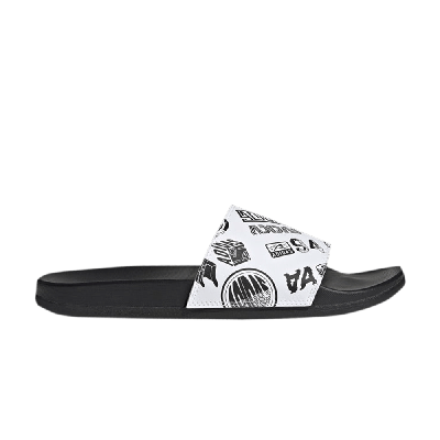 ADIDAS ORIGINALS ADILETTE COMFORT SLIDE 'ALL OVER LOGOS - WHITE'