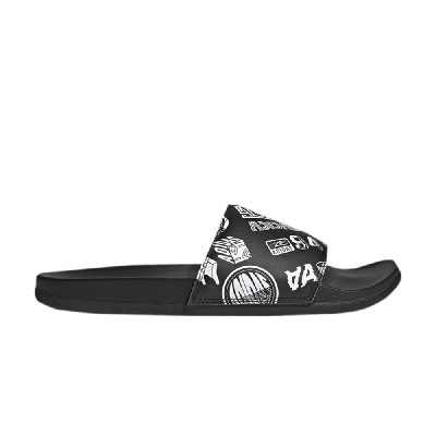 ADIDAS ORIGINALS ADILETTE COMFORT SLIDE 'ALL OVER LOGOS - BLACK'