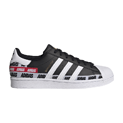 ADIDAS ORIGINALS SUPERSTAR 'WORDMARK HEEL STRIPE - CORE BLACK'