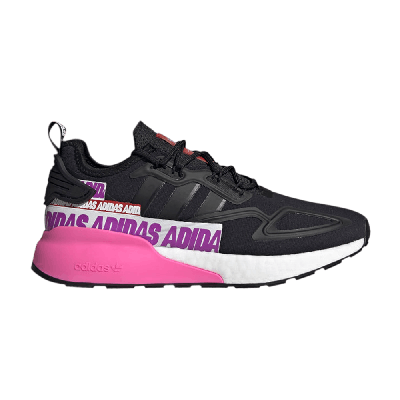 ADIDAS ORIGINALS WMNS ZX 2K BOOST 'WORDMARK HEEL STRIPE - BLACK PINK'