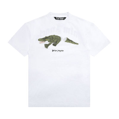 PALM ANGELS PALM ANGELS CROCO SHORT-SLEEVE TEE 'WHITE/GREEN'