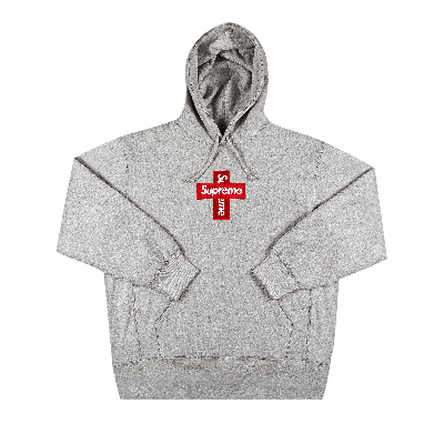 SUPREME SUPREME CROSS BOX LOGO HOODED SWEATSHIRT 'HEATHER GREY'