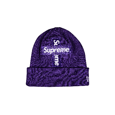SUPREME SUPREME X NEW ERA CROSS BOX LOGO BEANIE 'PURPLE'