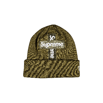 SUPREME SUPREME X NEW ERA CROSS BOX LOGO BEANIE 'LIGHT OLIVE'