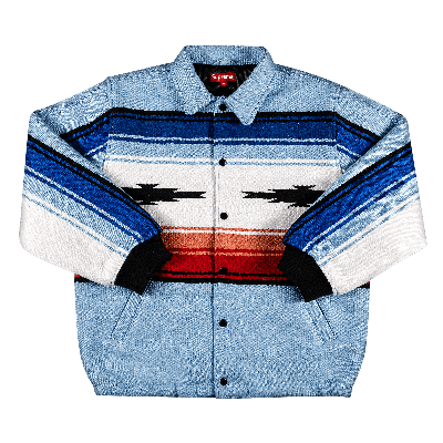 SUPREME TLAXCALA BLANKET JACKET 'LIGHT BLUE'