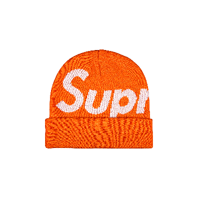 SUPREME BIG LOGO BEANIE 'BRIGHT ORANGE'