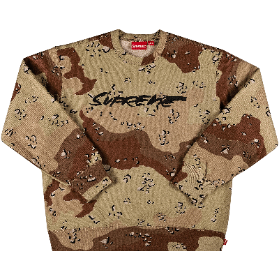 SUPREME SUPREME FUTURA LOGO CREWNECK 'CHOCOLATE CHIP CAMO'