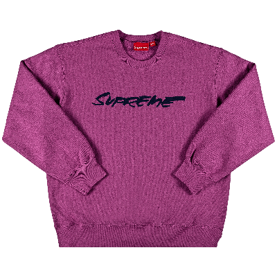 SUPREME SUPREME FUTURA LOGO CREWNECK 'BRIGHT PURPLE'