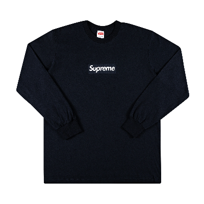 SUPREME SUPREME BOX LOGO LONG-SLEEVE TEE 'NAVY'