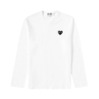 COMME DES GARÇONS PLAY HEART LOGO LONG-SLEEVE T-SHIRT 'WHITE'