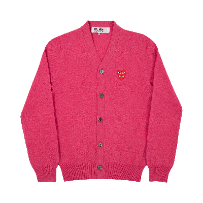 COMME DES GARÇONS PLAY HEART LOGO CARDIGAN 'PINK'