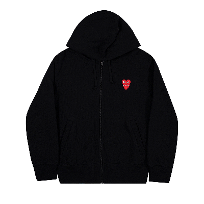COMME DES GARÇONS PLAY COMME DES GARÇONS PLAY HEART LOGO ZIP UP HOODED SWEATSHIRT 'BLACK'