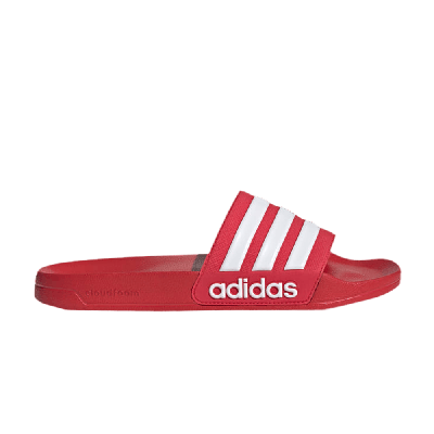 ADIDAS ORIGINALS ADILETTE SHOWER SLIDES 'SCARLET WHITE'