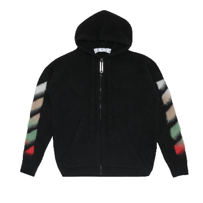 OFF-WHITE DIAG BRUSHED ZIP HOODIE 'BLACK/MULTICOLOR'