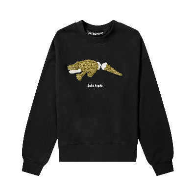 PALM ANGELS PALM ANGELS CROCO CREWNECK 'BLACK/GREEN'