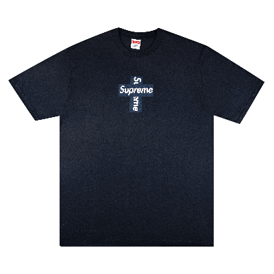 SUPREME SUPREME CROSS BOX LOGO TEE 'NAVY'