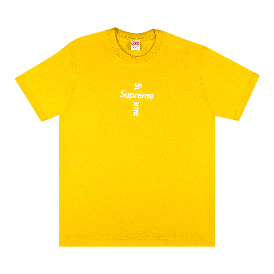 SUPREME SUPREME CROSS BOX LOGO TEE 'YELLOW'