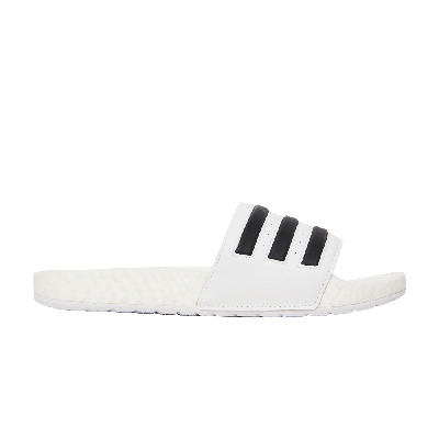 ADIDAS ORIGINALS ADILETTE BOOST SLIDES 'WHITE BLACK STRIPES'