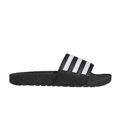 ADIDAS ORIGINALS ADILETTE BOOST SLIDES 'BLACK WHITE STRIPES'