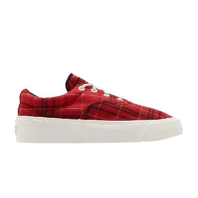 CONVERSE SKID GRIP LOW 'TWISTED PLAID - HAUTE RED'