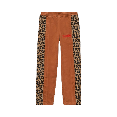 PLEASURES PLEASURES VELOUR MEMORIES ANIMAL PRINT PANTS 'BROWN'