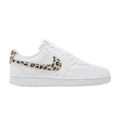 NIKE WMNS COURT VISION LOW 'LEOPARD SWOOSH - WHITE'
