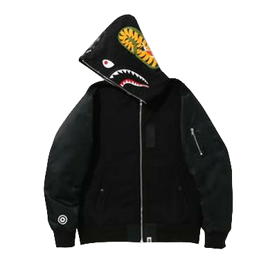 BAPE BAPE DIGITAL CAMO MILITARY SHARK WIDE FULL ZIP HOODIE 'BLACK'
