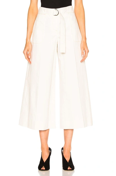 MAISON MARGIELA COTTON LINEN PANTS IN NEUTRAL, WHITE.