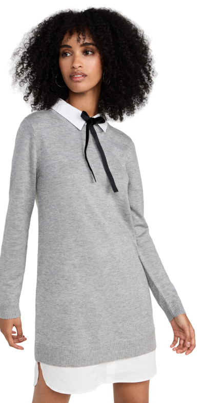 ENGLISH FACTORY COMBO SHIRTDRESS HEATHER GREY