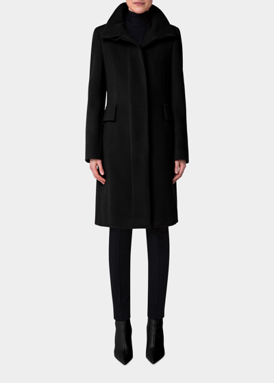 AKRIS PUNTO DUFFLE KNEE-LENGTH WOOL COAT