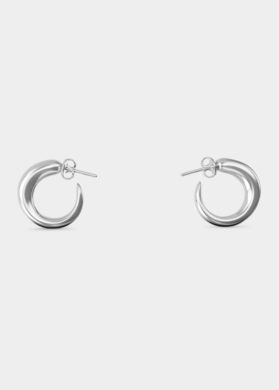 KHIRY TINY KHARTOUM HOOP EARRINGS IN NUDE POLISHED STERLING SILVER