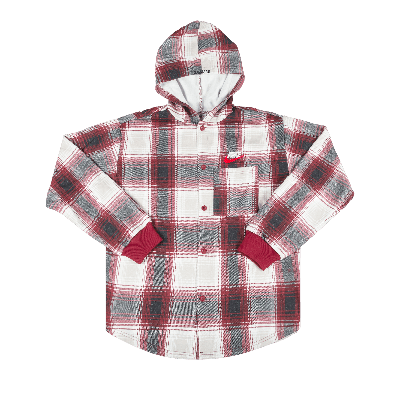 SUPREME SUPREME X NIKE PLAID HOODED SWEATSHIRT 'BURGUNDY'