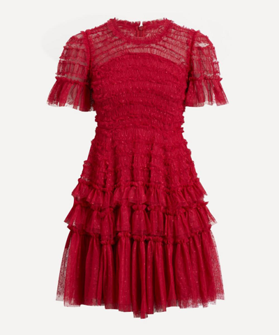 NEEDLE & THREAD NEEDLE & THREAD WOMEN'S VALENTINE RUFFLE MINI-DRESS