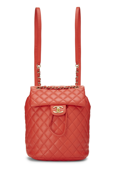 CHANEL RED QUILTED LAMBSKIN URBAN SPIRIT BACKPACK SMALL