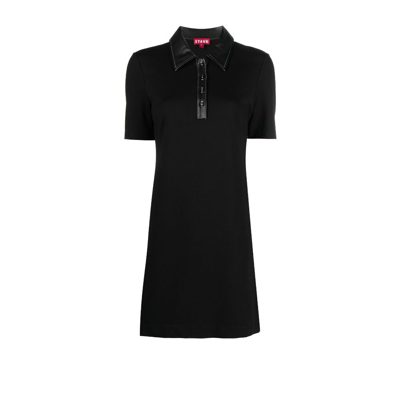 STAUD BLACK JAY POLO MINI DRESS