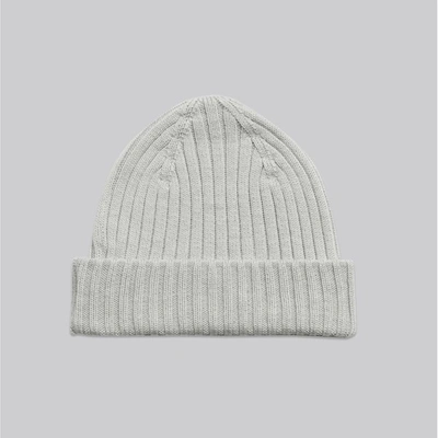 ASKET THE RIBBED WOOL BEANIE LIGHT GREY
