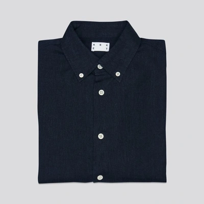 ASKET THE LINEN SHIRT DARK NAVY