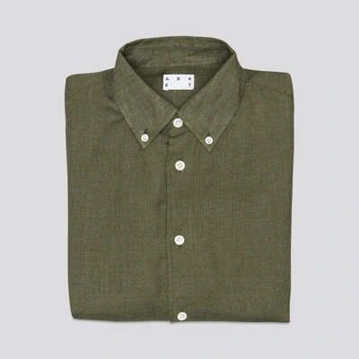 ASKET THE LINEN SHIRT OLIVE