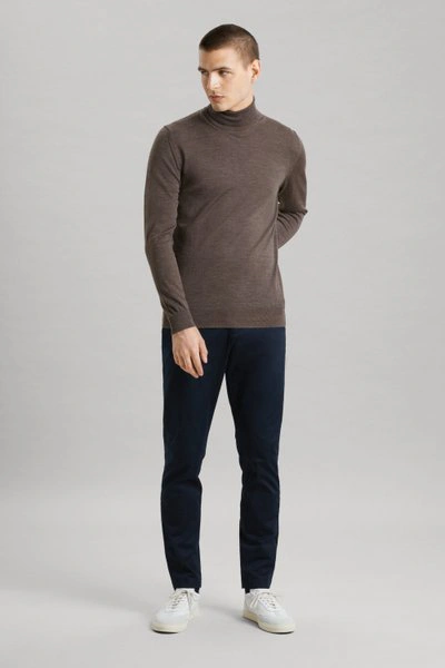 ASKET THE MERINO ROLL NECK BROWN MELANGE