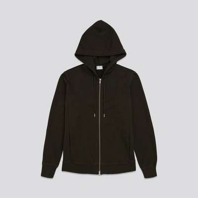 ASKET THE ZIP HOODIE MUD GREEN