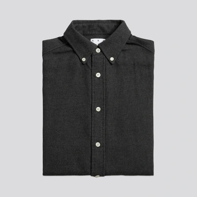 ASKET THE FLANNEL SHIRT CHARCOAL MELANGE