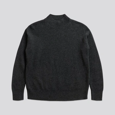 ASKET THE MOCK NECK SWEATER CHARCOAL MELANGE