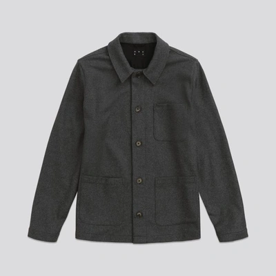 ASKET THE WOOL OVERSHIRT CHARCOAL MELANGE