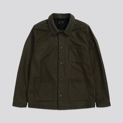 ASKET THE WOOL OVERSHIRT KHAKI GREEN
