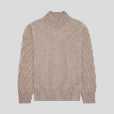 ASKET THE MOCK NECK SWEATER BROWN MELANGE