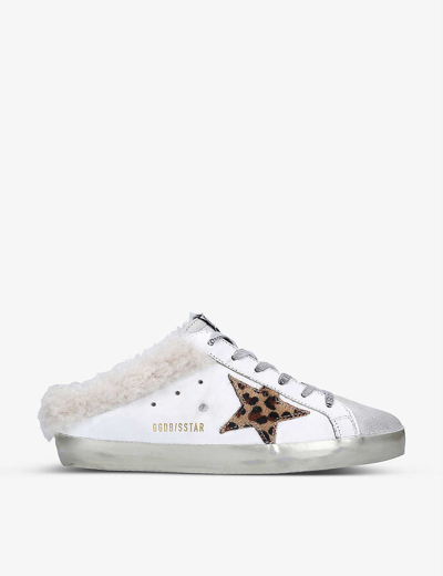 GOLDEN GOOSE WOMENS WHITE/OTH SUPERSTAR SABOT 81811 LEATHER AND SHEARLING TRAINERS EUR 40 / 7 UK