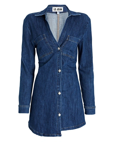 LE JEAN ELIZA DENIM MINI SHIRT DRESS