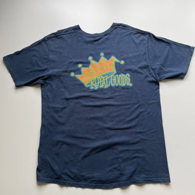 STUSSY X VINTAGE Y2K STUSSY ROYAL GOODS GRAPHIC T SHIRT NAVY XL
